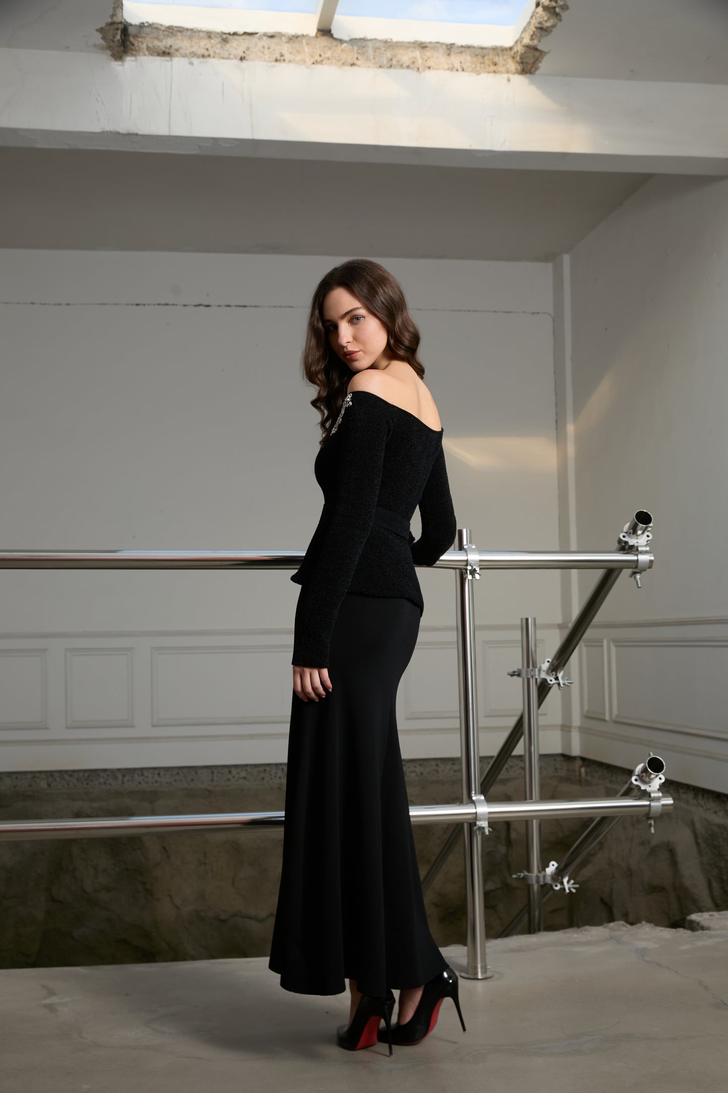 Starlit Siren Off-Shoulder Maxi Dress