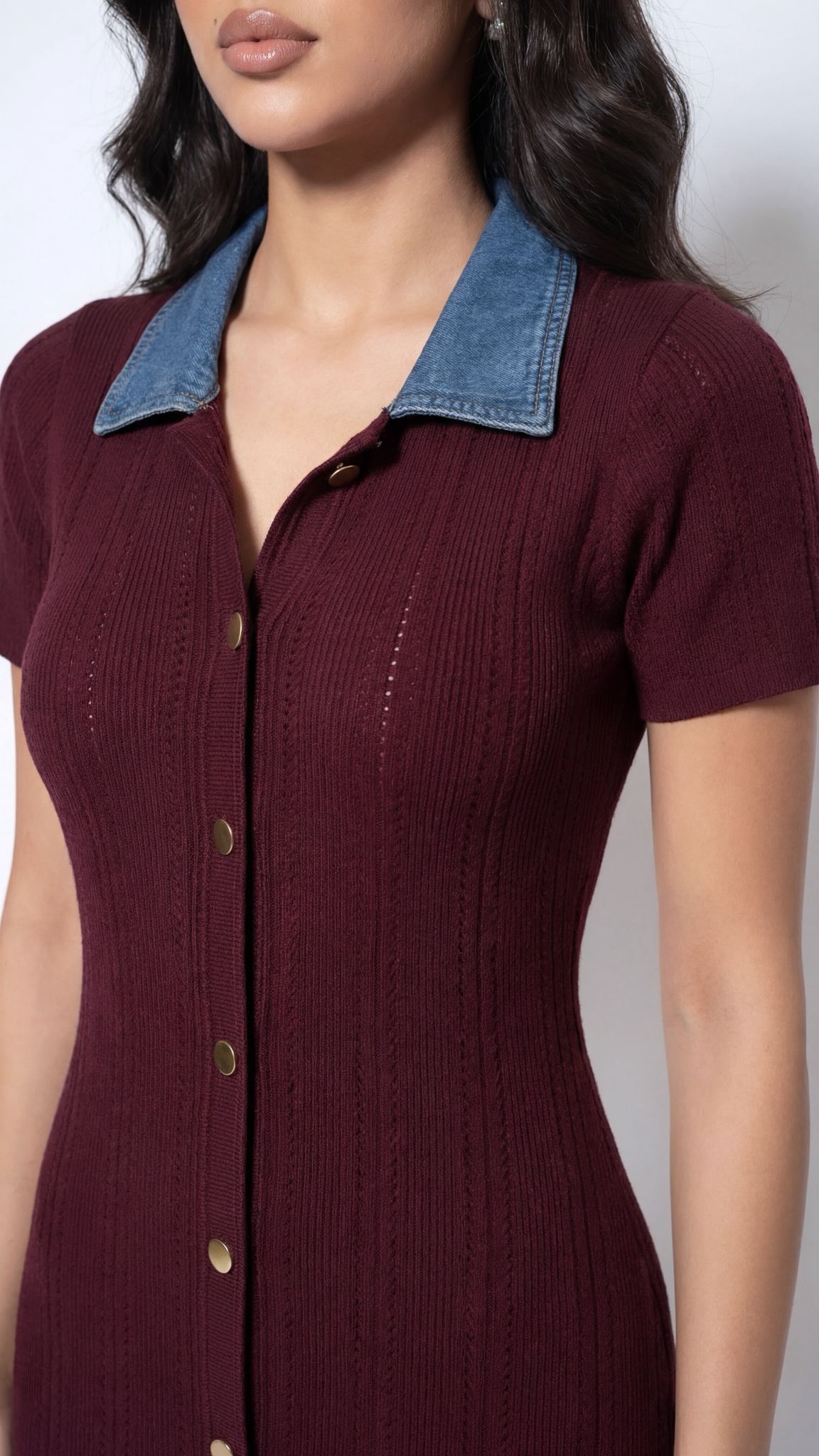 Bordeaux Denim Dress