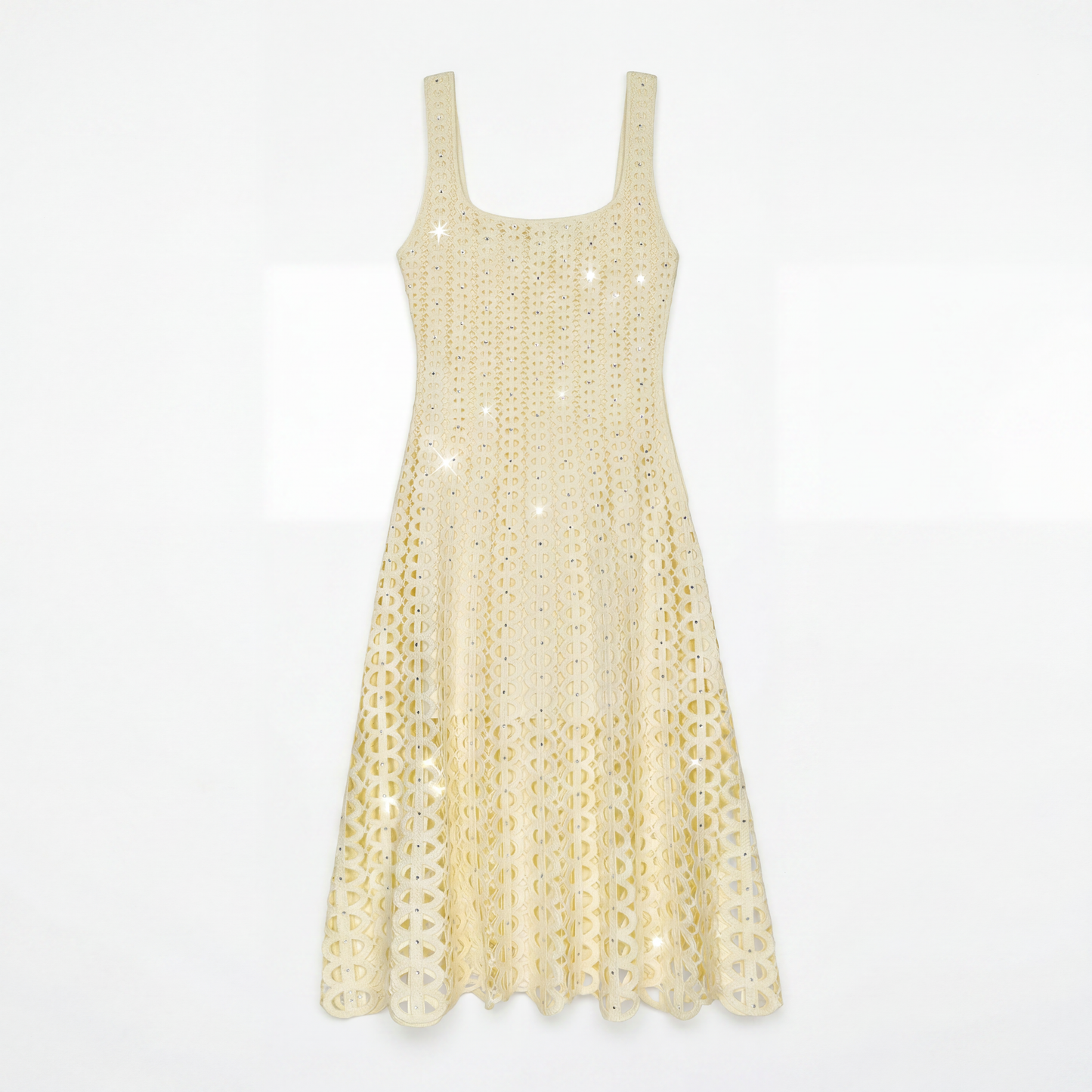 Yellow Open knit Dress & jacket