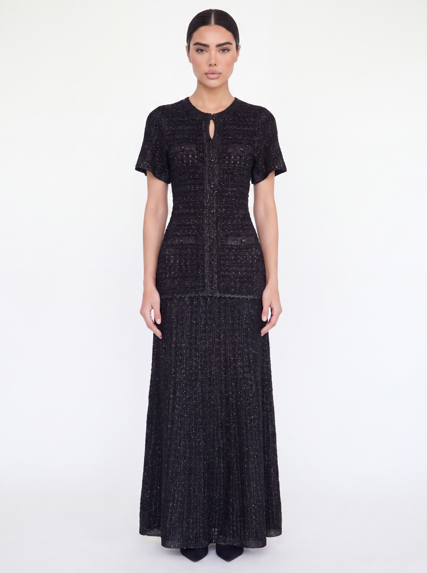 Drop Waist Tweed Dress