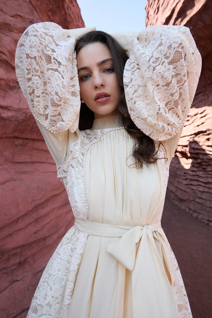 Lace Sleeve Mini Dress