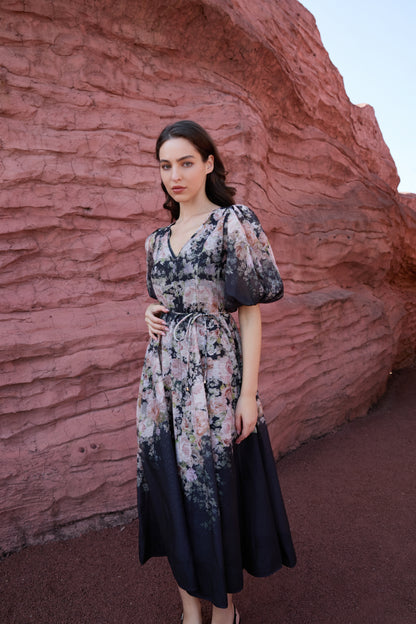 Soft Bloom Midi Dress