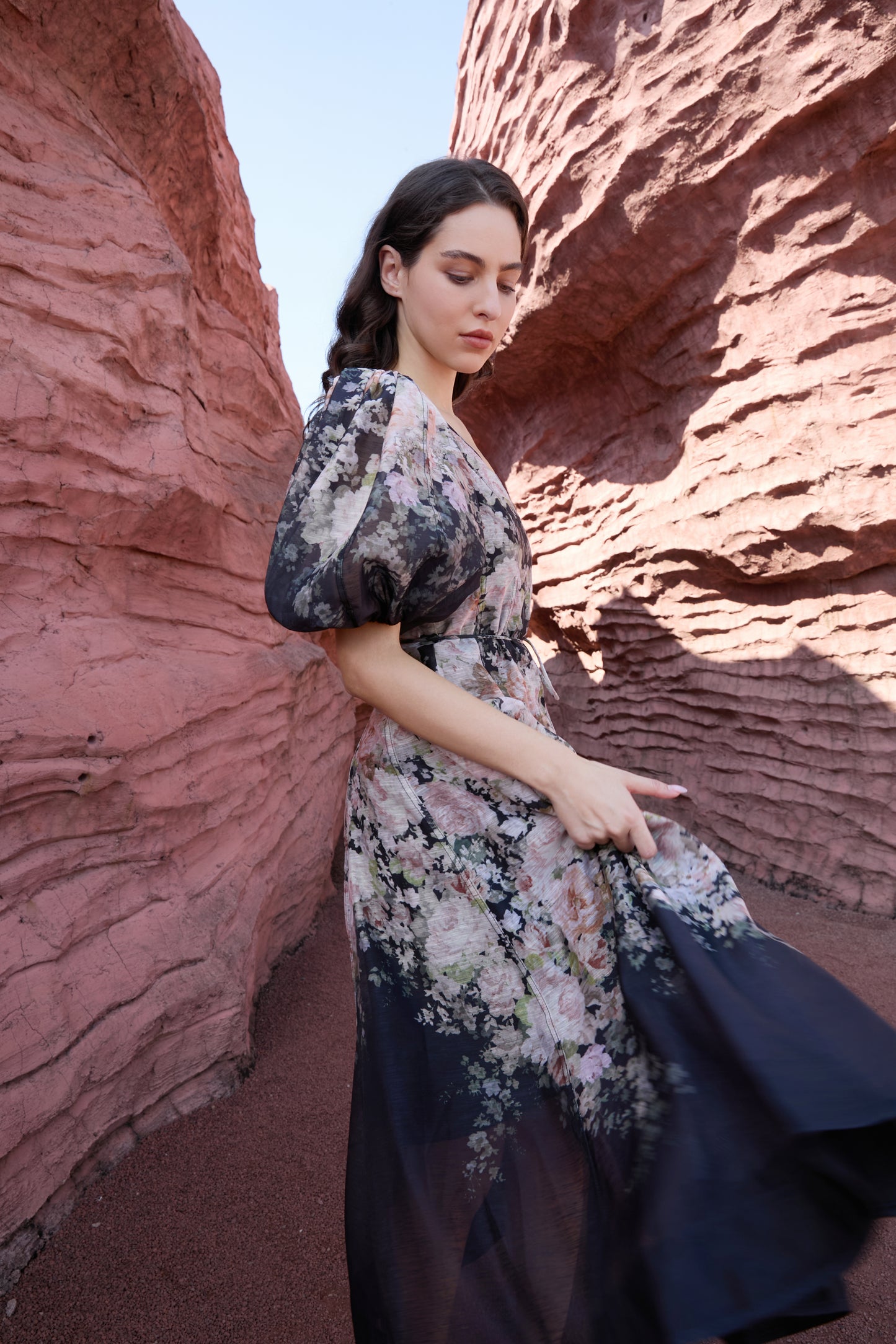 Soft Bloom Midi Dress