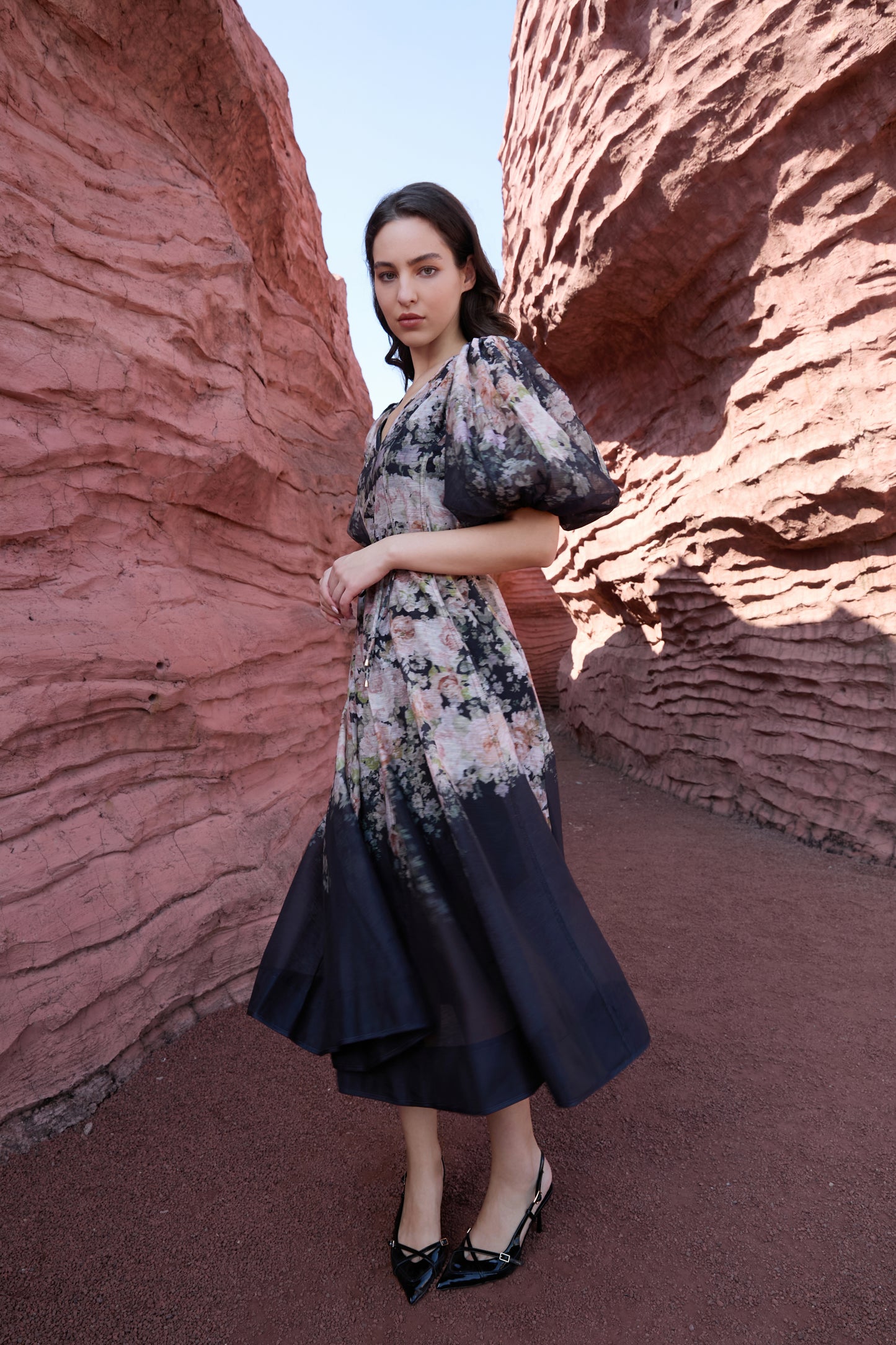 Soft Bloom Midi Dress