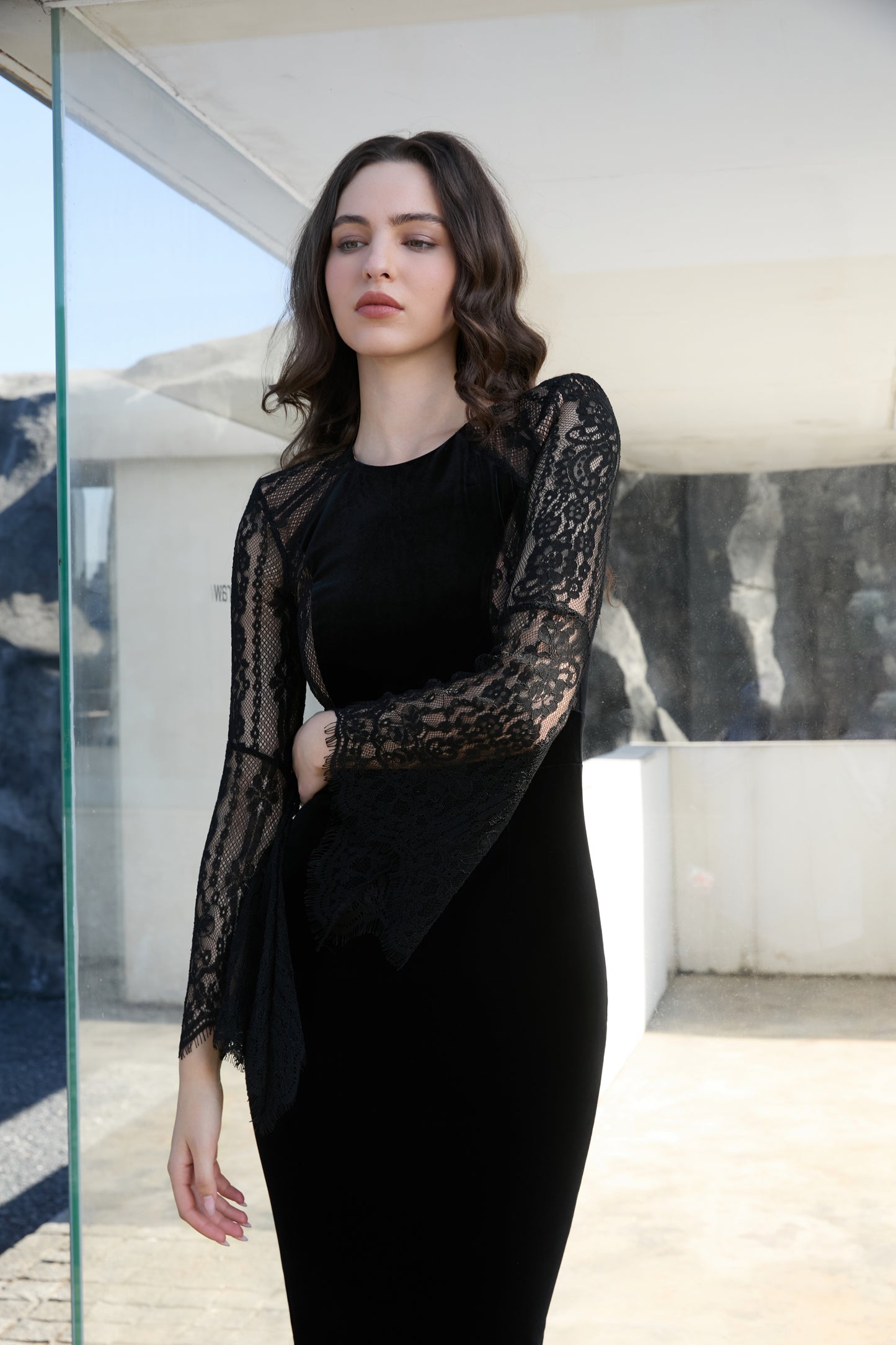 Velvet Royale Lace Midi Dress
