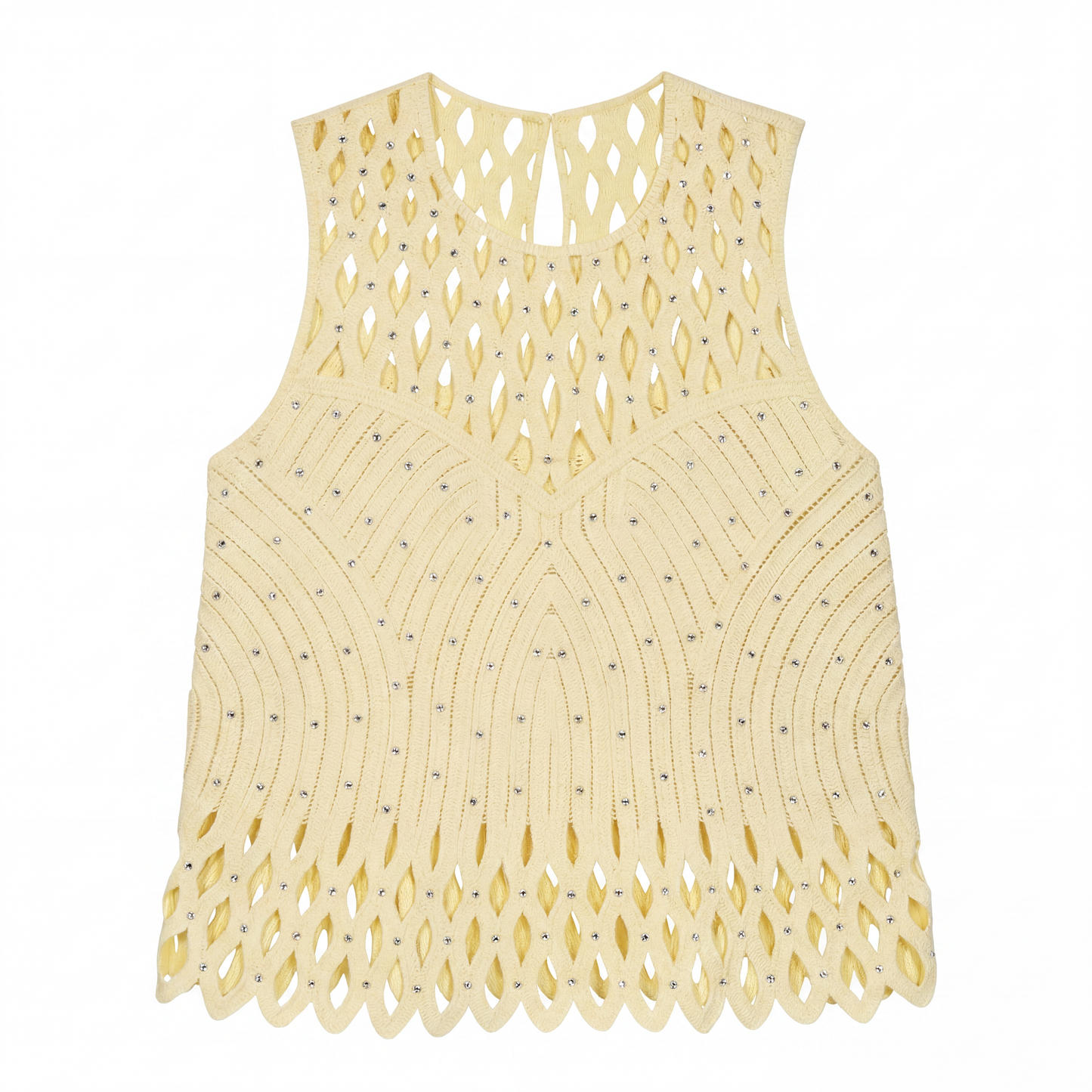 Elegant Corchet 	Knit Three-Piece Set