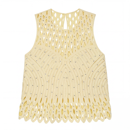 Elegant Corchet 	Knit Three-Piece Set