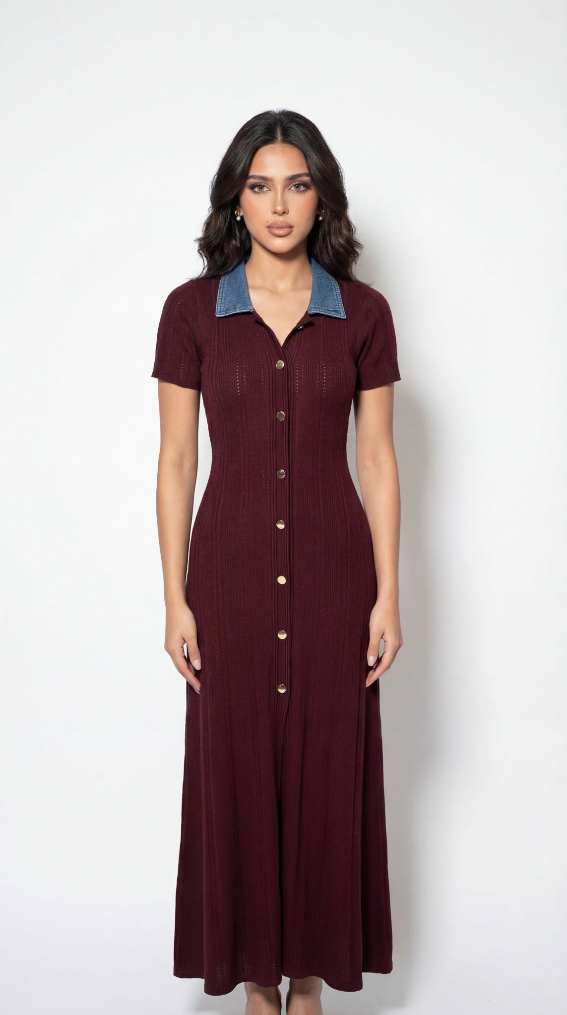 Bordeaux Denim Dress
