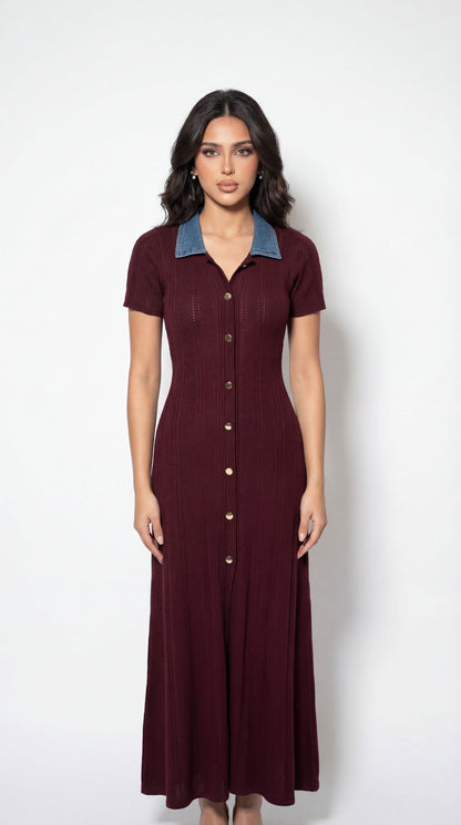 Bordeaux Denim Dress
