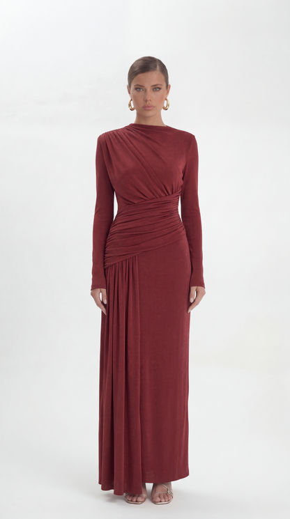 Draped Silhouette Maxi Dress