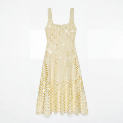 Yellow Open knit Dress & jacket