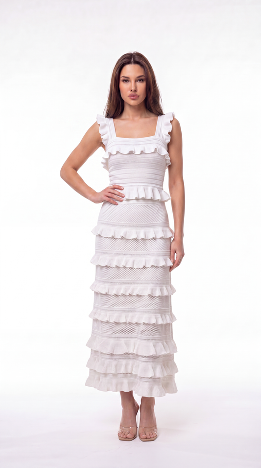 Tiered Ruffle Knit Set