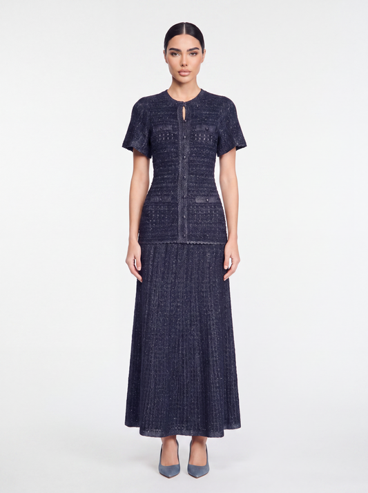 Drop Waist Tweed Dress