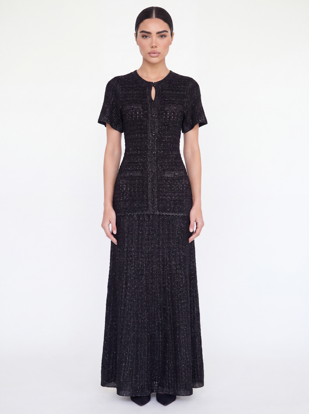 Drop Waist Tweed Dress