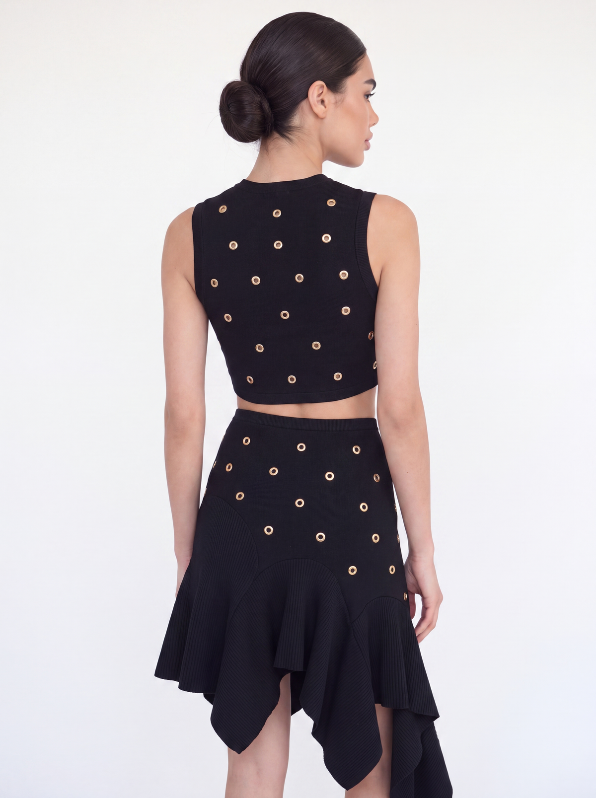 Black & Gold Eyelet Co-ord Set