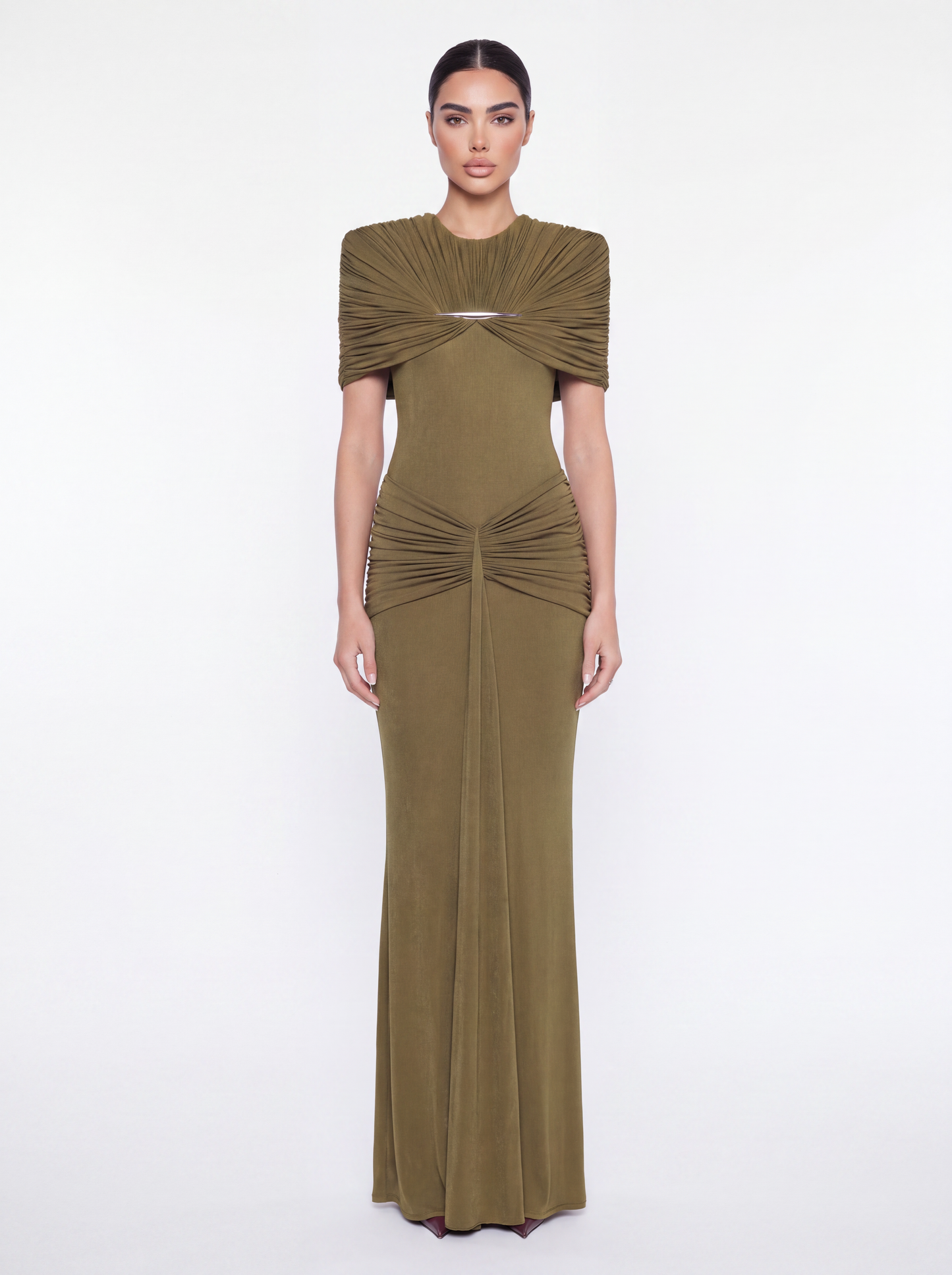 The Olive Majesty Evening Dress
