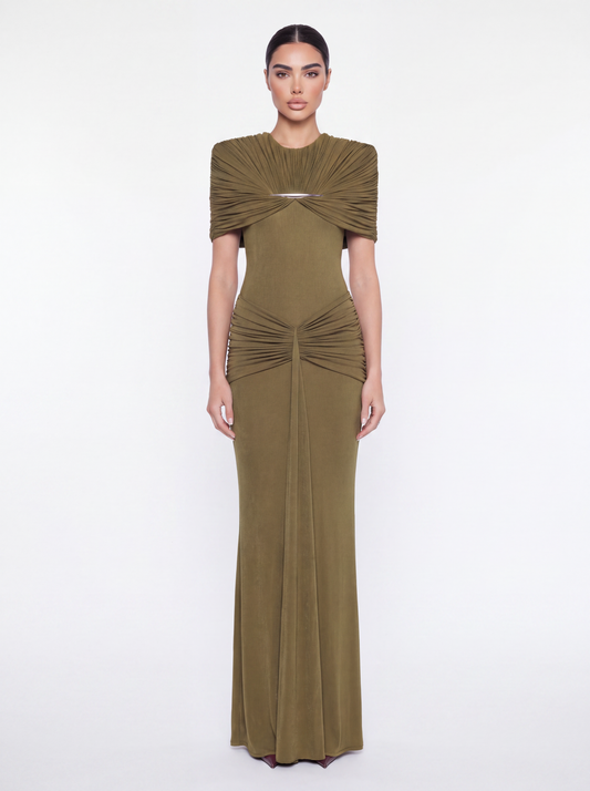 The Olive Majesty Evening Dress