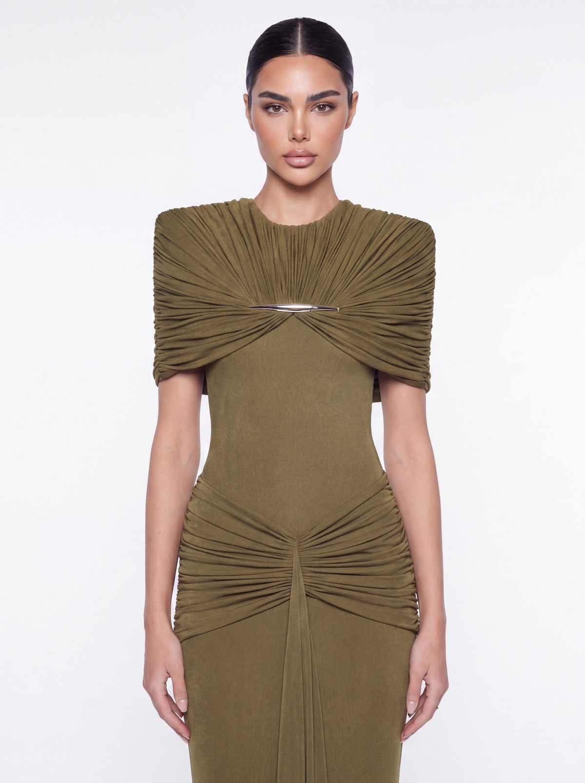 The Olive Majesty Evening Dress