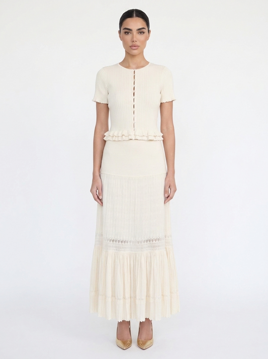 The Soft Ivory Royal Muse Dress