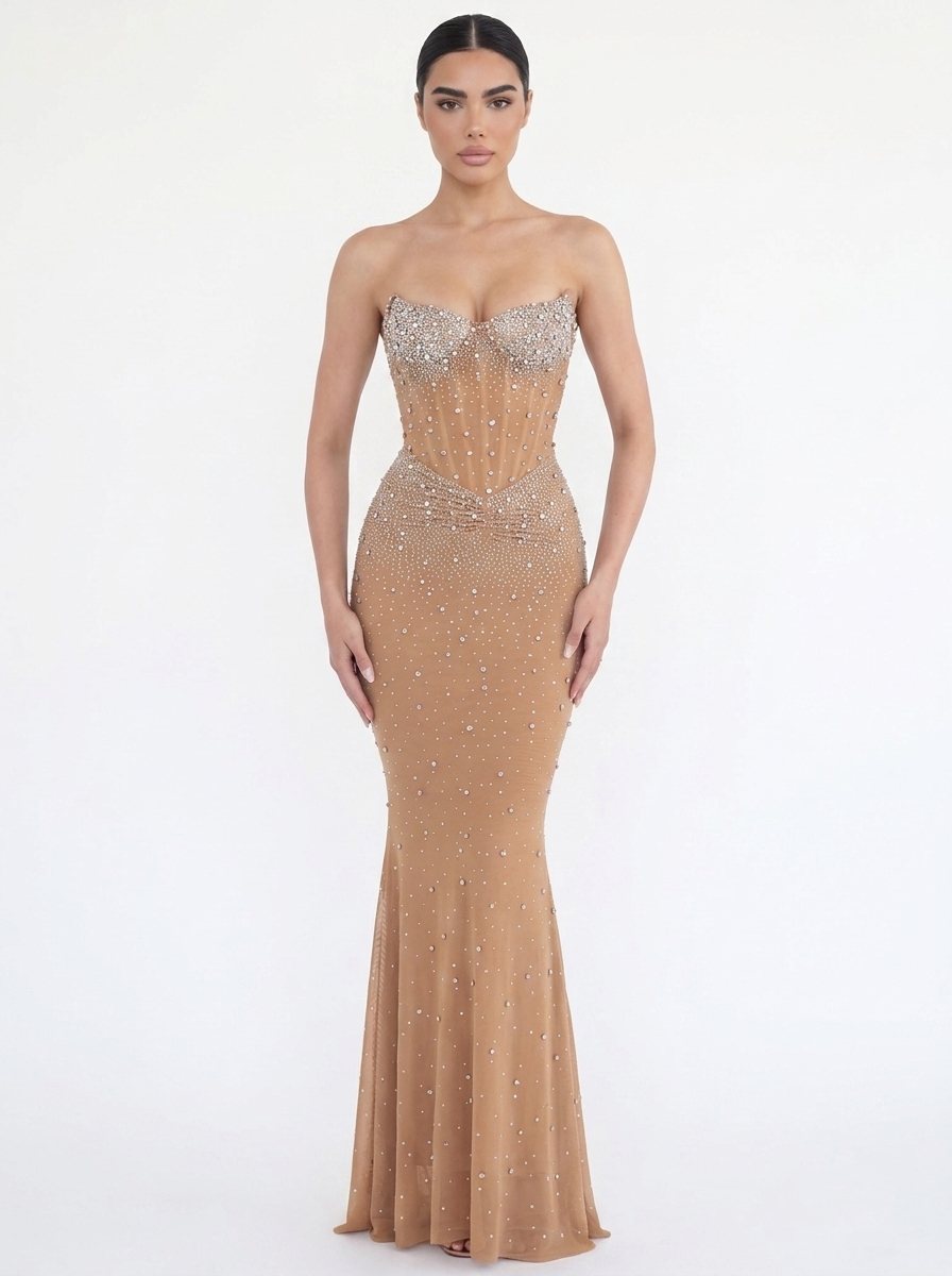 The Golden Champagne Couture Gown Dress