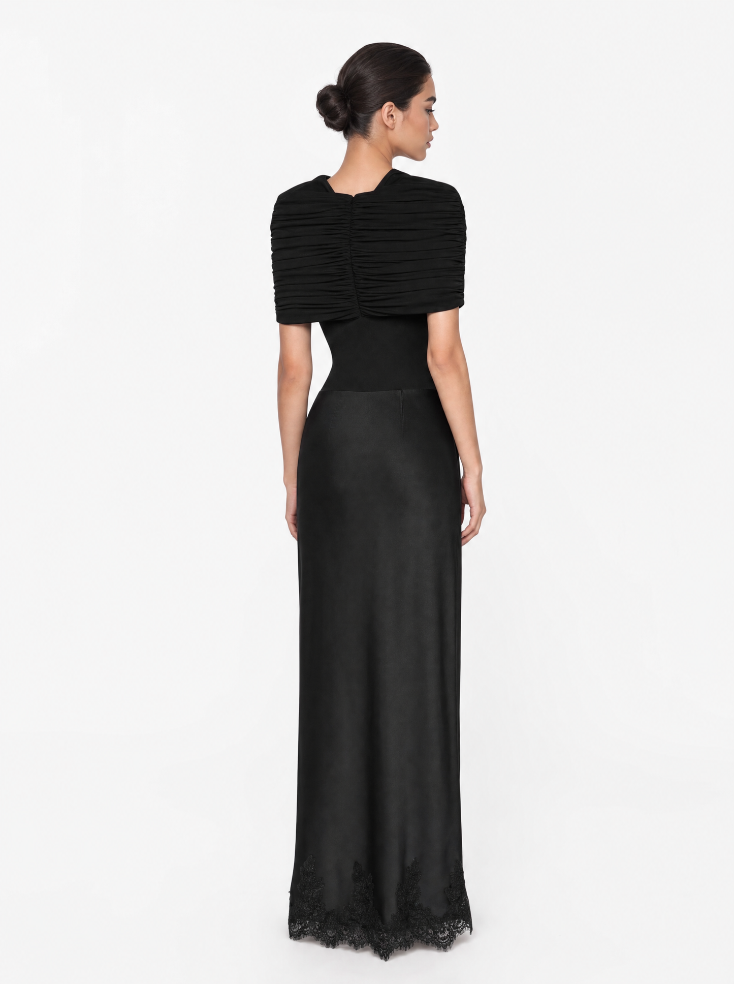 Twisted Knot Crop Top & Satin Lace Hem Maxi Skirt Set