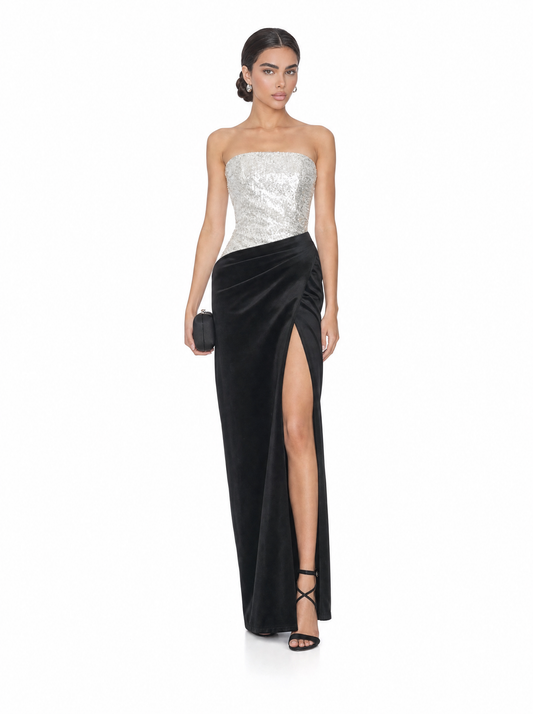 The Silver Noir Gown Dress