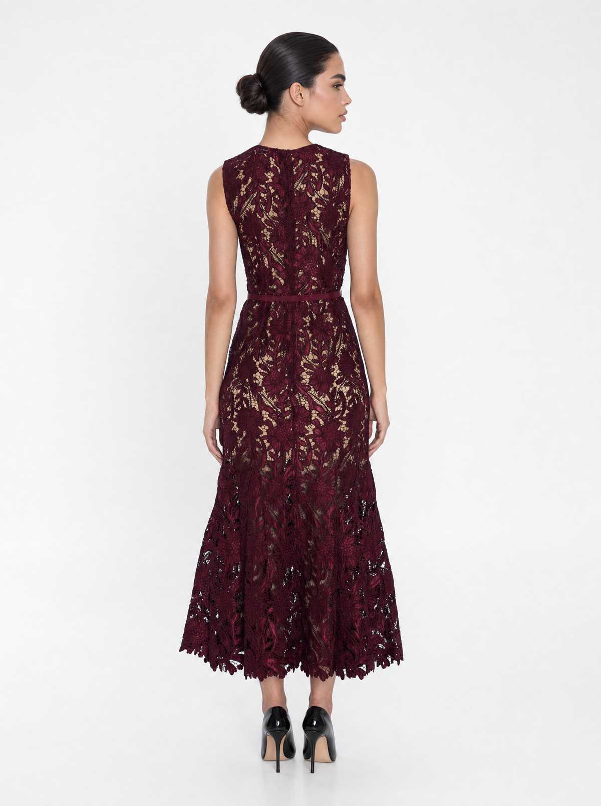 Floral Crochet Lace Midi Dress