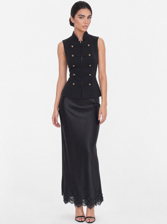 Bandleader Vest Satin Skirt Set