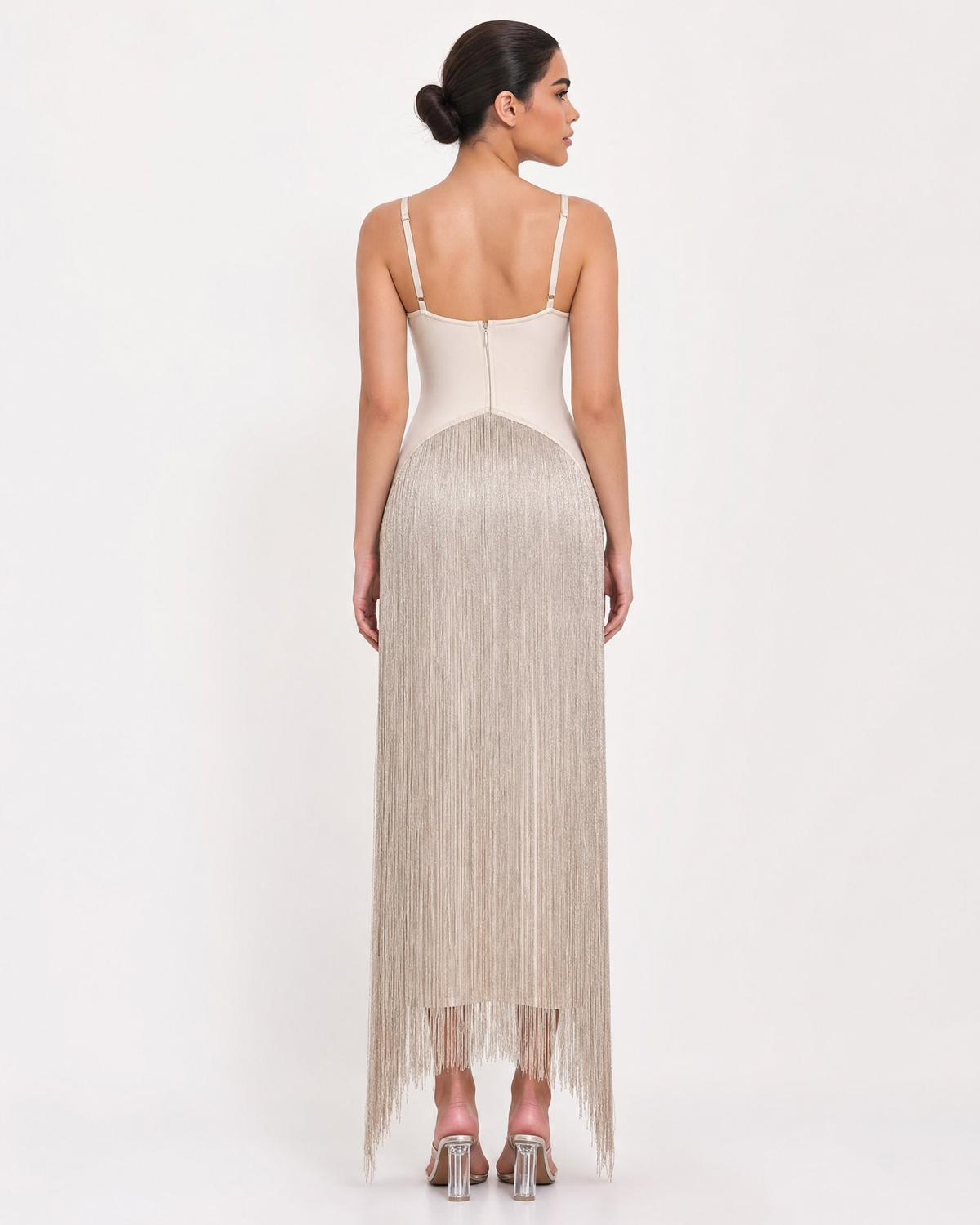 Crystal Fringe Maxi Dress