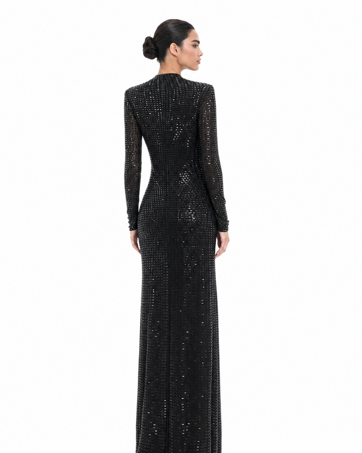 Sequin Ruched Wrap Midi Dress