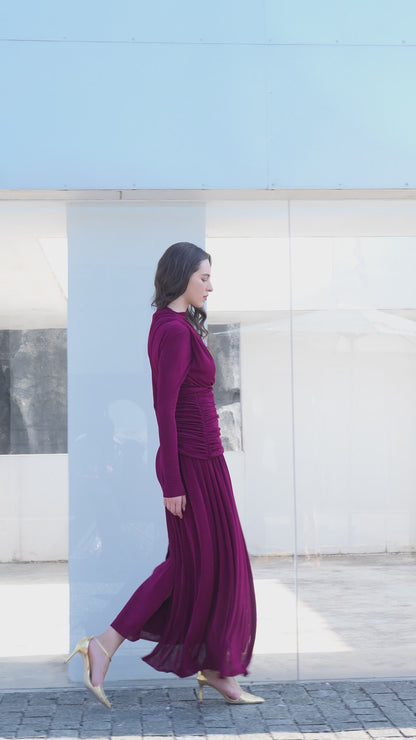 Draped Silhouette Maxi Dress